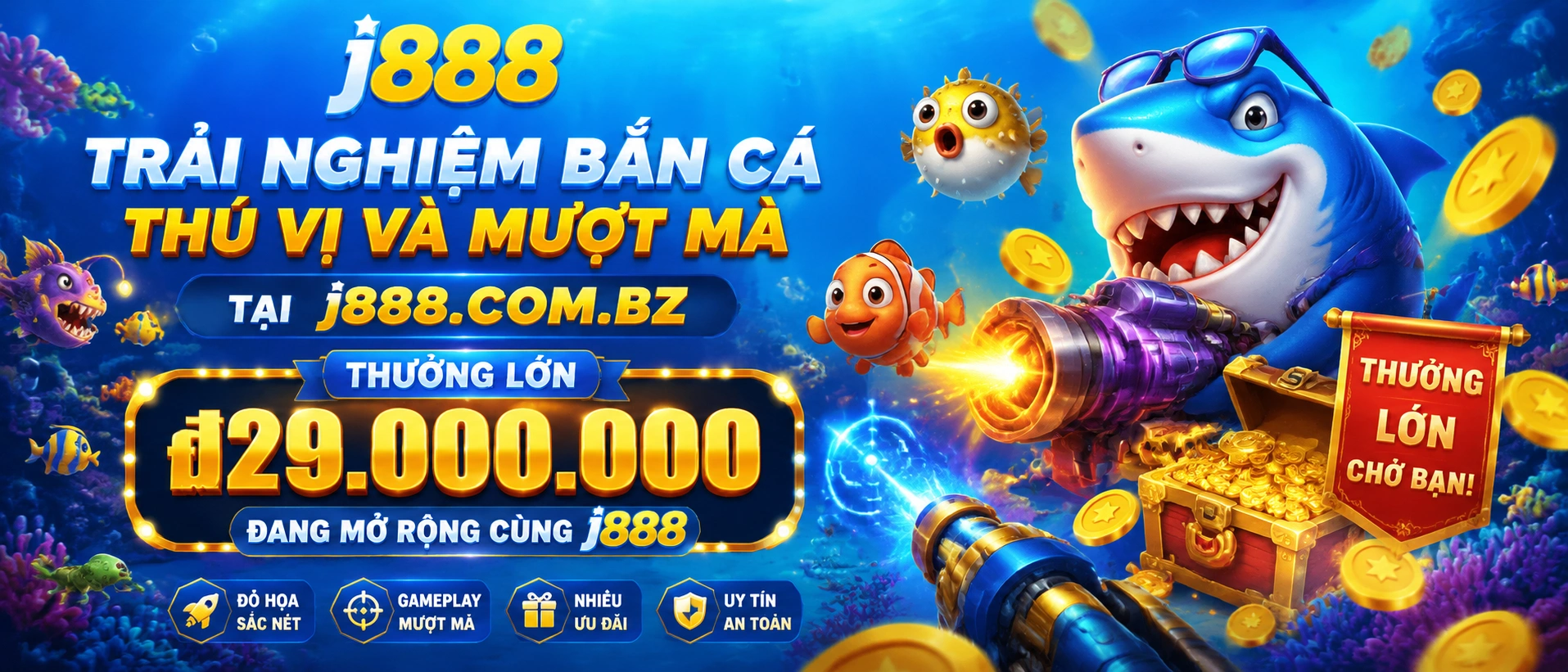 Game Bắn Cá Boss với cá lớn và hiệu ứng đặc biệt