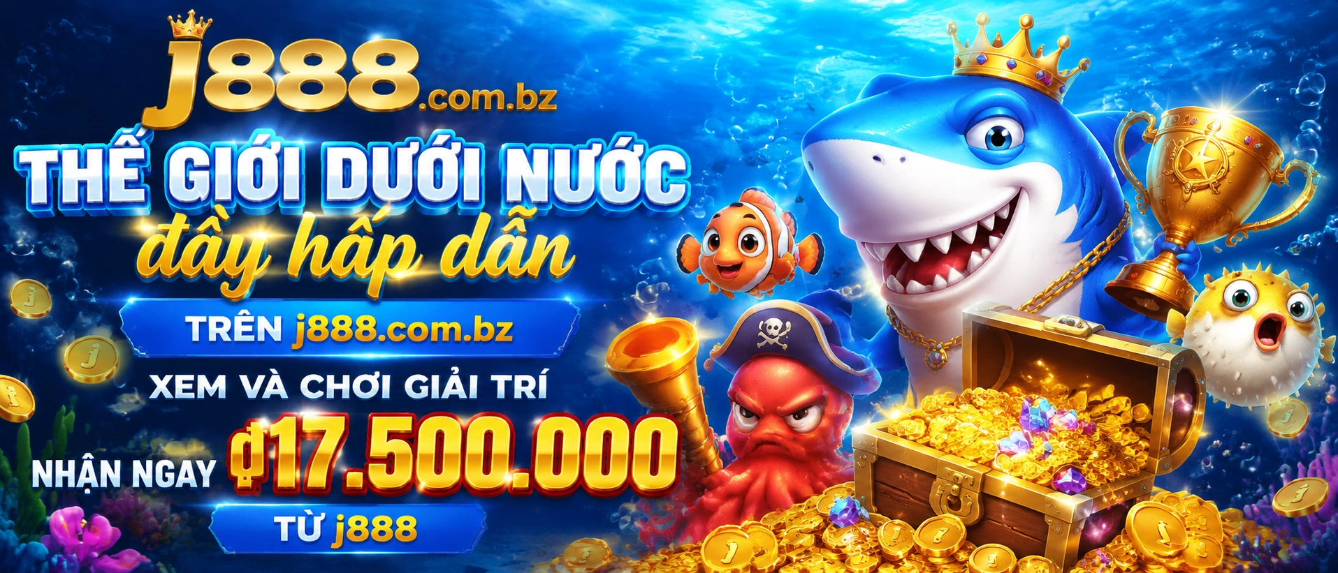 Ảnh danh mục Bắn Cá j888 với giao diện sảnh game đại dương